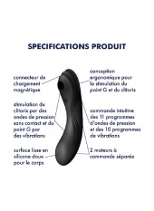 2 en 1 Stimulateur de clitoris et vibromasseur Curvy Trinity Noir 4 Satisfyer - CC597773
