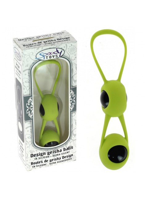 Boules de Geisha Spoody en silicone olive et ABS noir