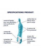 Vibromasseur rainuré Point A couleur turquoise A-Mazing 2 Satisfyer - CC597767