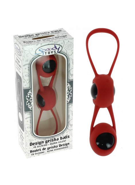 Boules de Geisha Spoody en silicone rouge et ABS noir