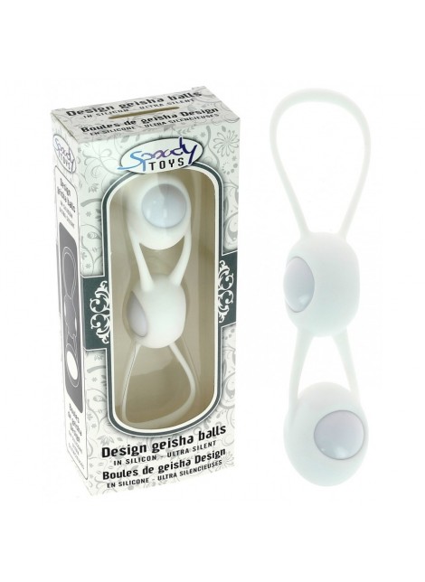 Boules de Geisha Spoody en silicone blanc et ABS blanc
