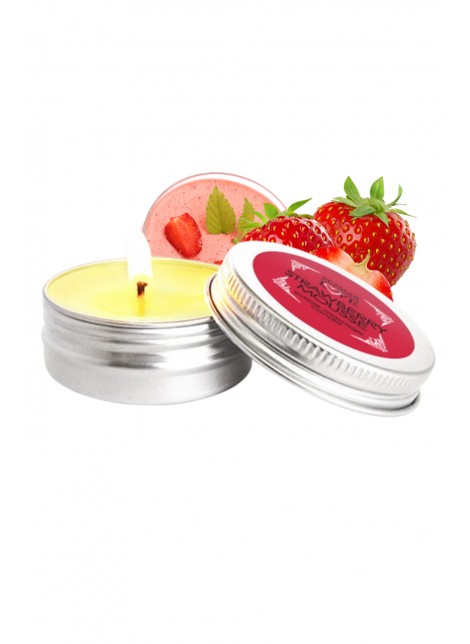 Mini Bougie de massage mousse de fraise 30ml - SEZ072