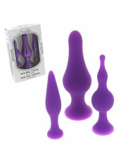 Coffret 3 godes a ventouse en silicone pourpre